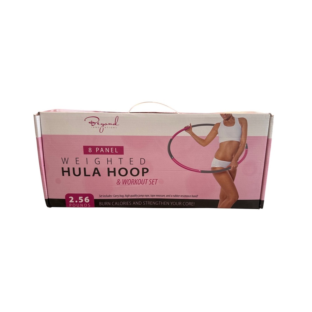 Beyond Innovations 8 Panel Weighted Hula Hoop Workout Set 2.56 lbs Pink Grey